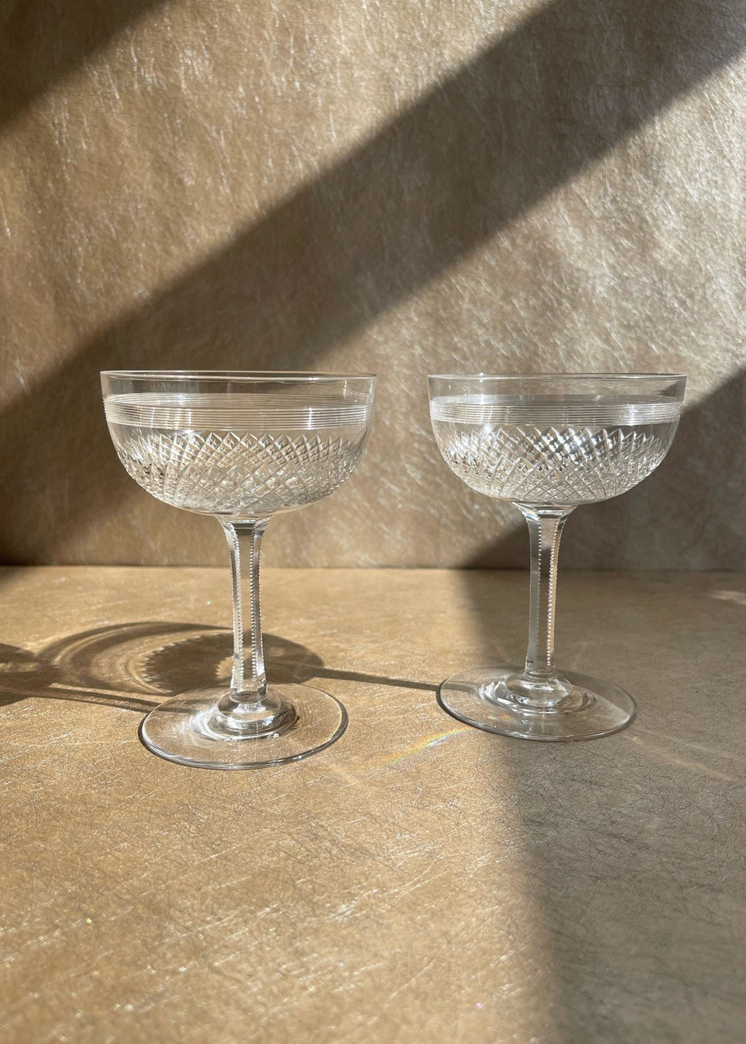 Antique Exquisite Cut Crystal Coupes