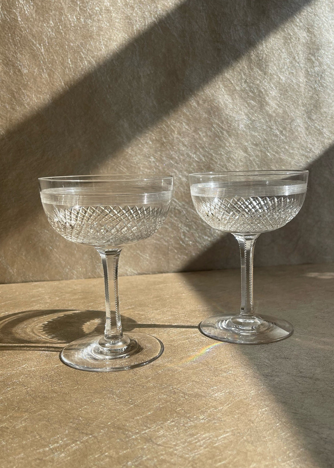 Antique Exquisite Cut Crystal Coupes