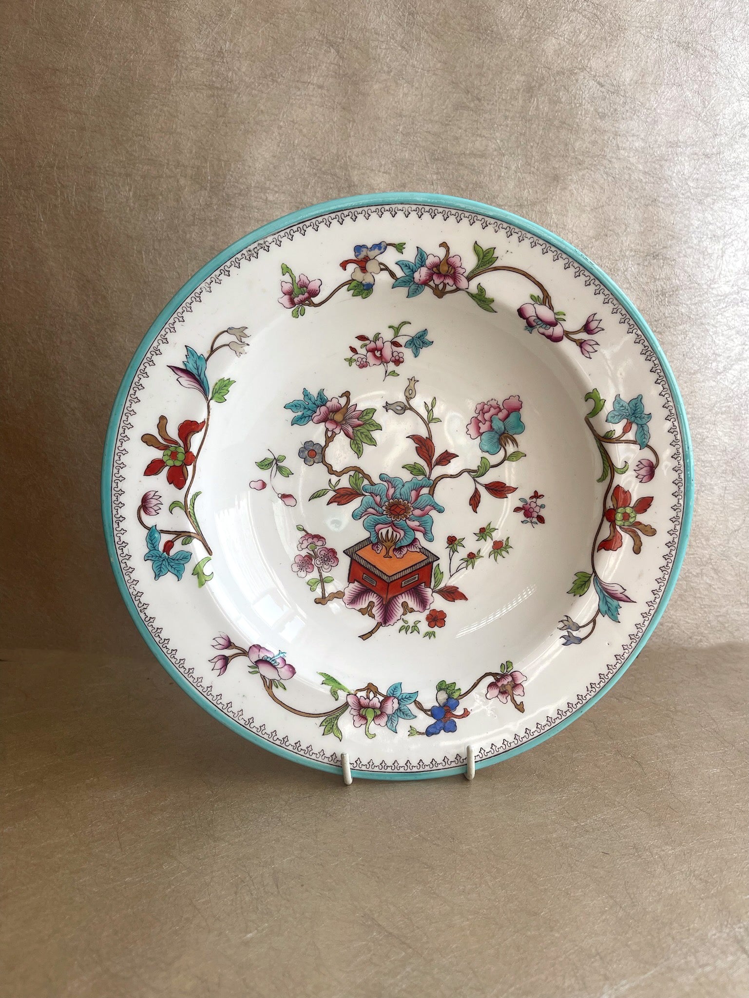 Antique Porcelain Royal Worcester Floral Plates Set of Four