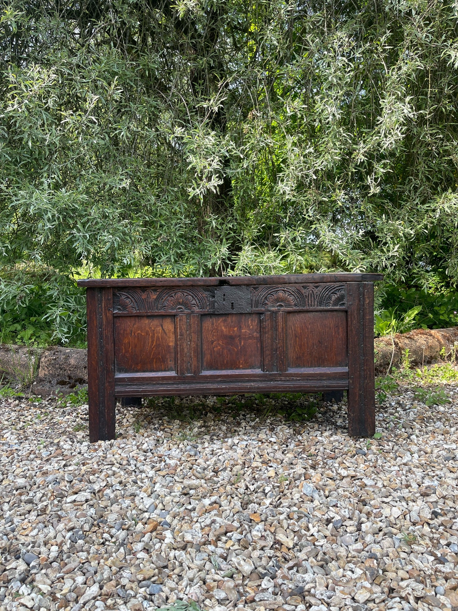 Antique Stained Oak Coffer