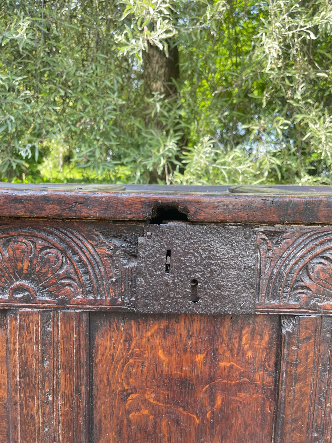 Antique Stained Oak Coffer