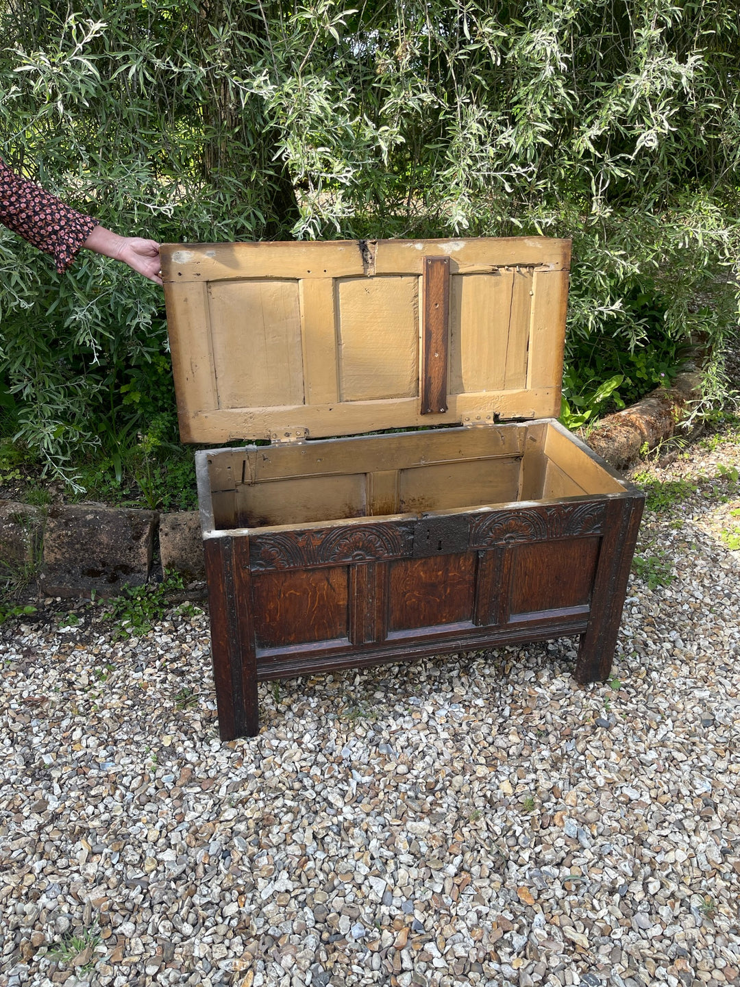 Antique Stained Oak Coffer