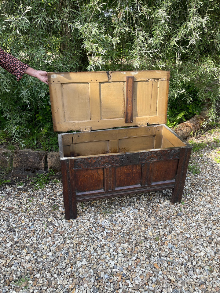 Antique Stained Oak Coffer