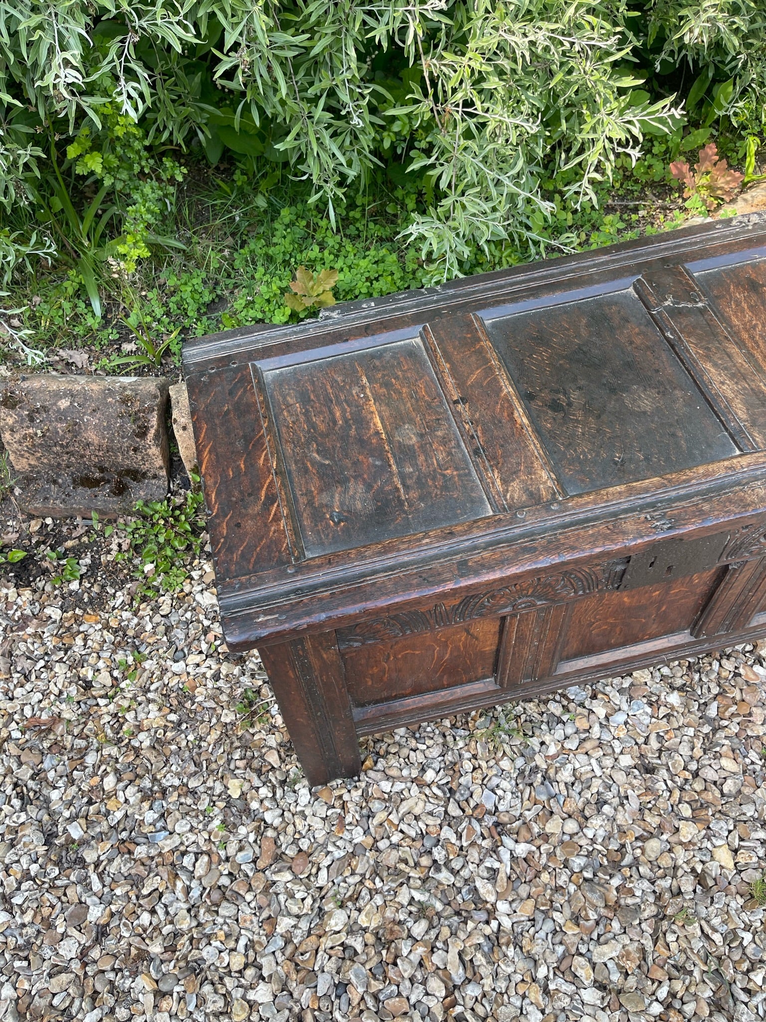 Antique Stained Oak Coffer