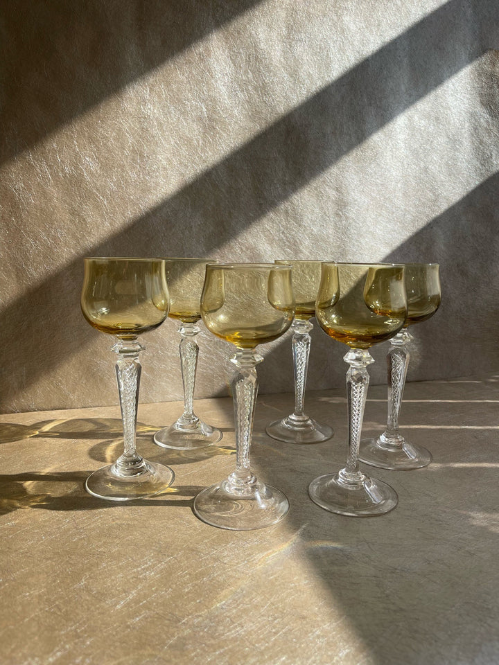 Art Nouveau French St Louis Air Twist Wine Glasses