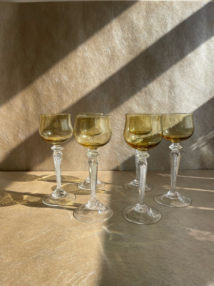 Art Nouveau French St Louis Air Twist Wine Glasses