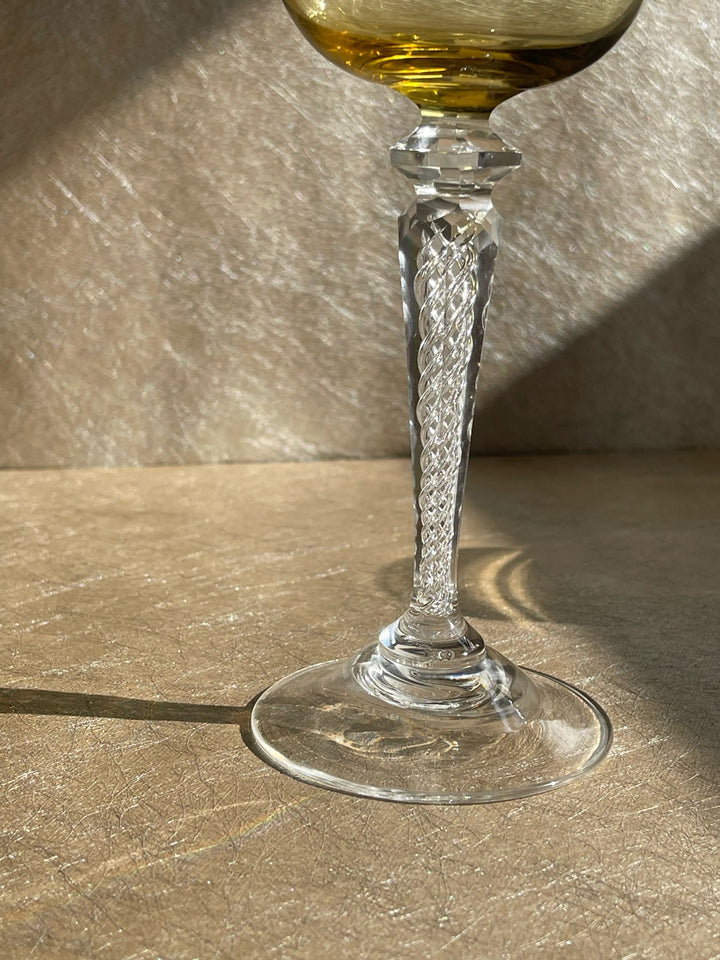 Art Nouveau French St Louis Air Twist Wine Glasses