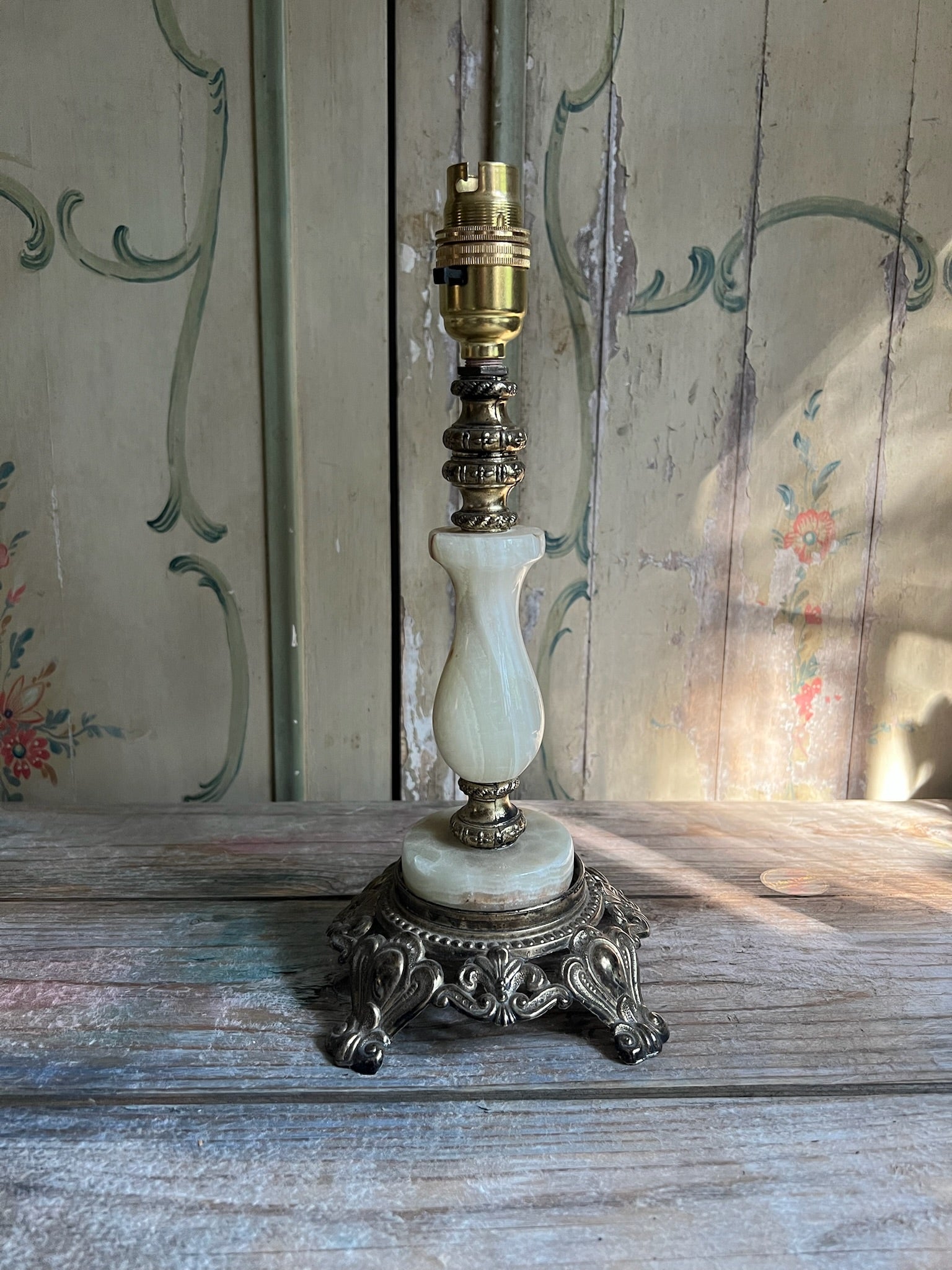 Onyx & Brass Lamp Base
