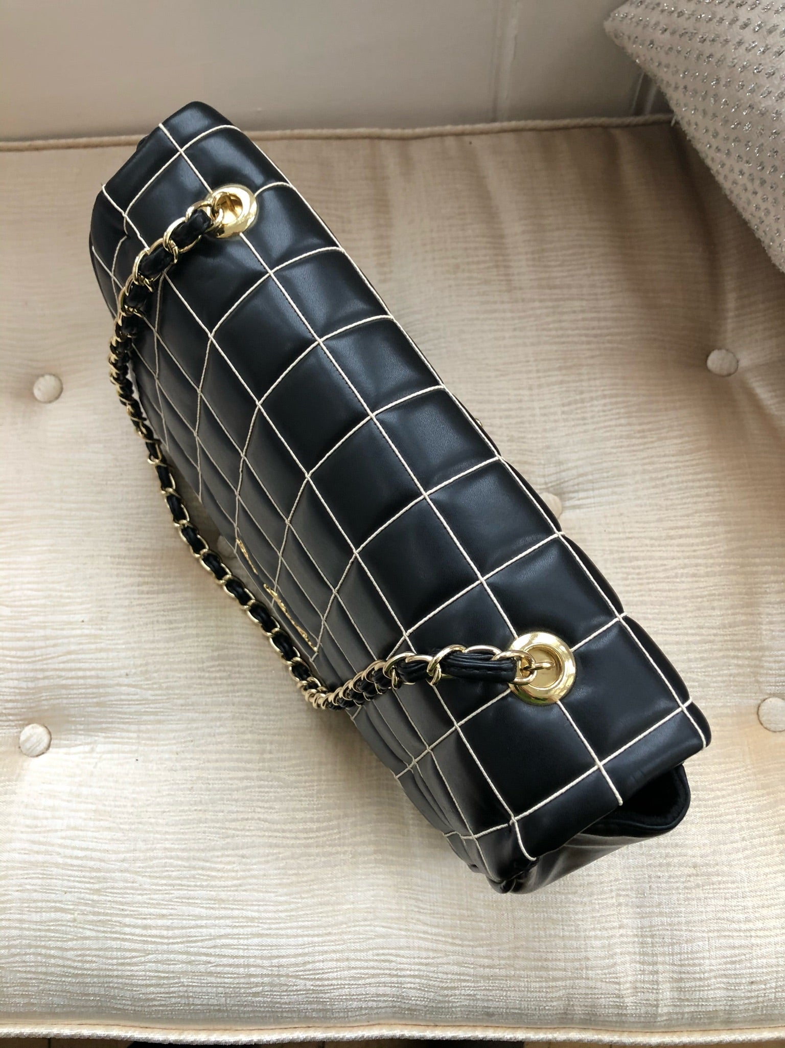 Love Moschino Black Leather Quilted Bag