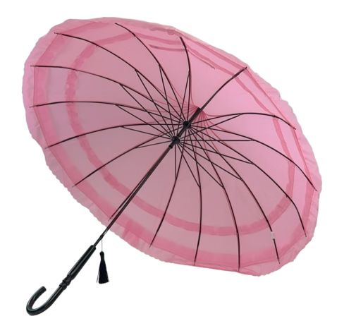 Boutique Pagoda Frill Umbrella - Two Colours