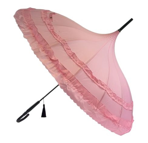 Boutique Pagoda Frill Umbrella - Two Colours