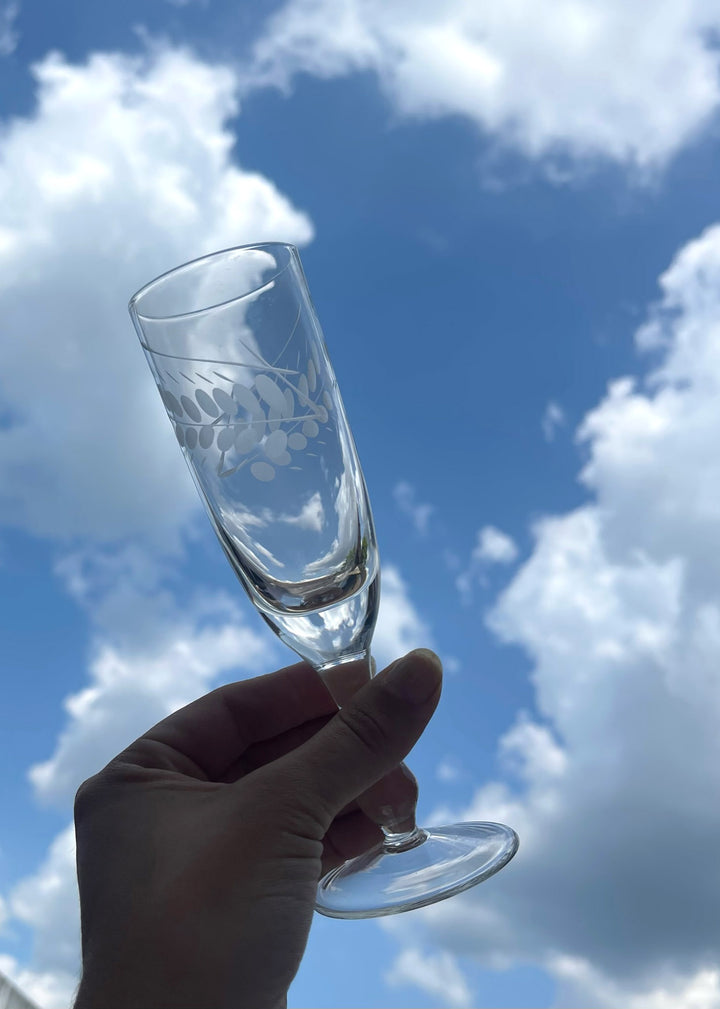 Bohemian Glass Champagne Flutes
