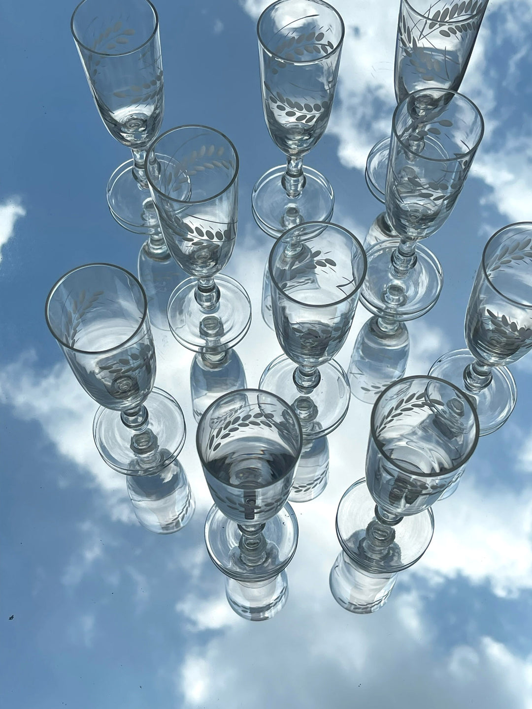Bohemian Glass Champagne Flutes