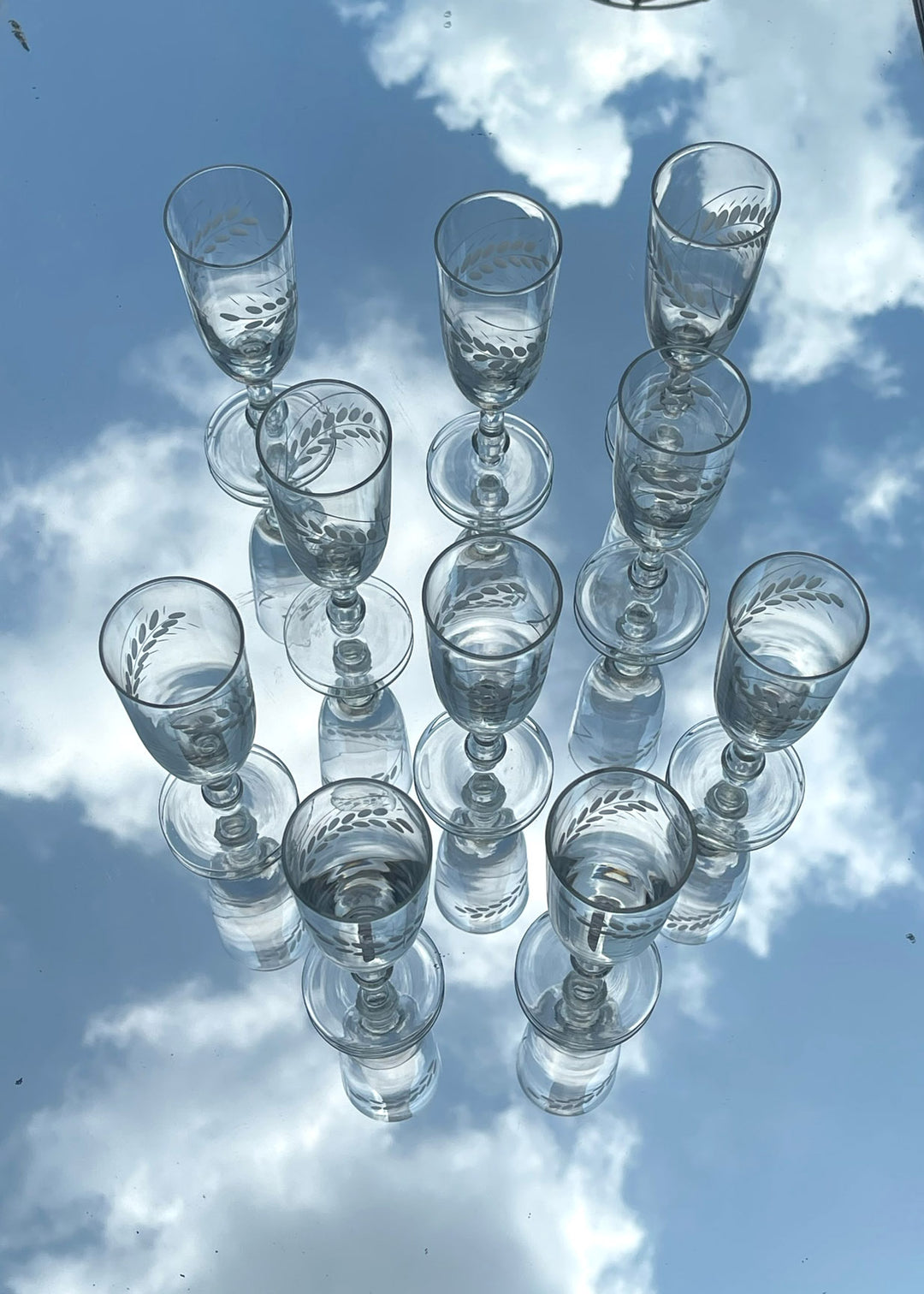 Bohemian Glass Champagne Flutes