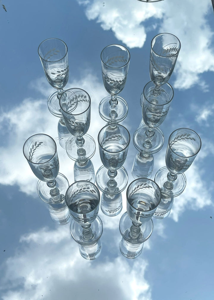 Bohemian Glass Champagne Flutes