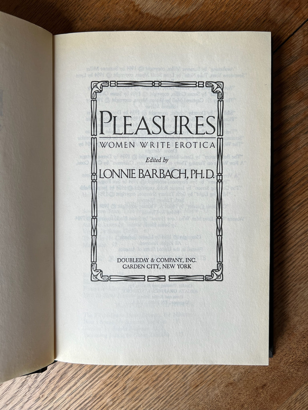 PLEASURES. Lonnie Barbach PHD.