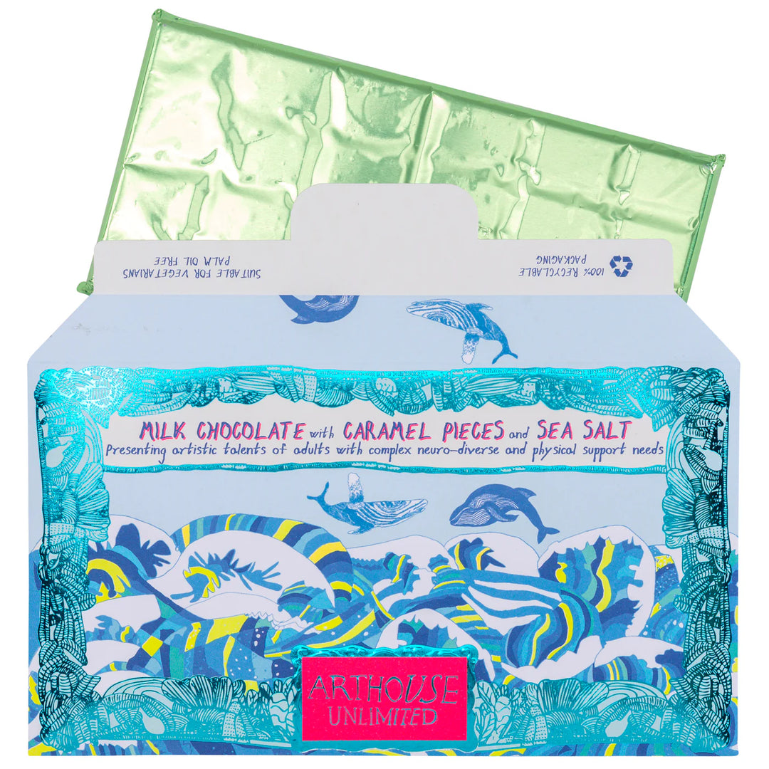 Milk Choc w/ Caramel &amp; Sea Salt Chocolate Bar - ARTHOUSE UNLIMITED