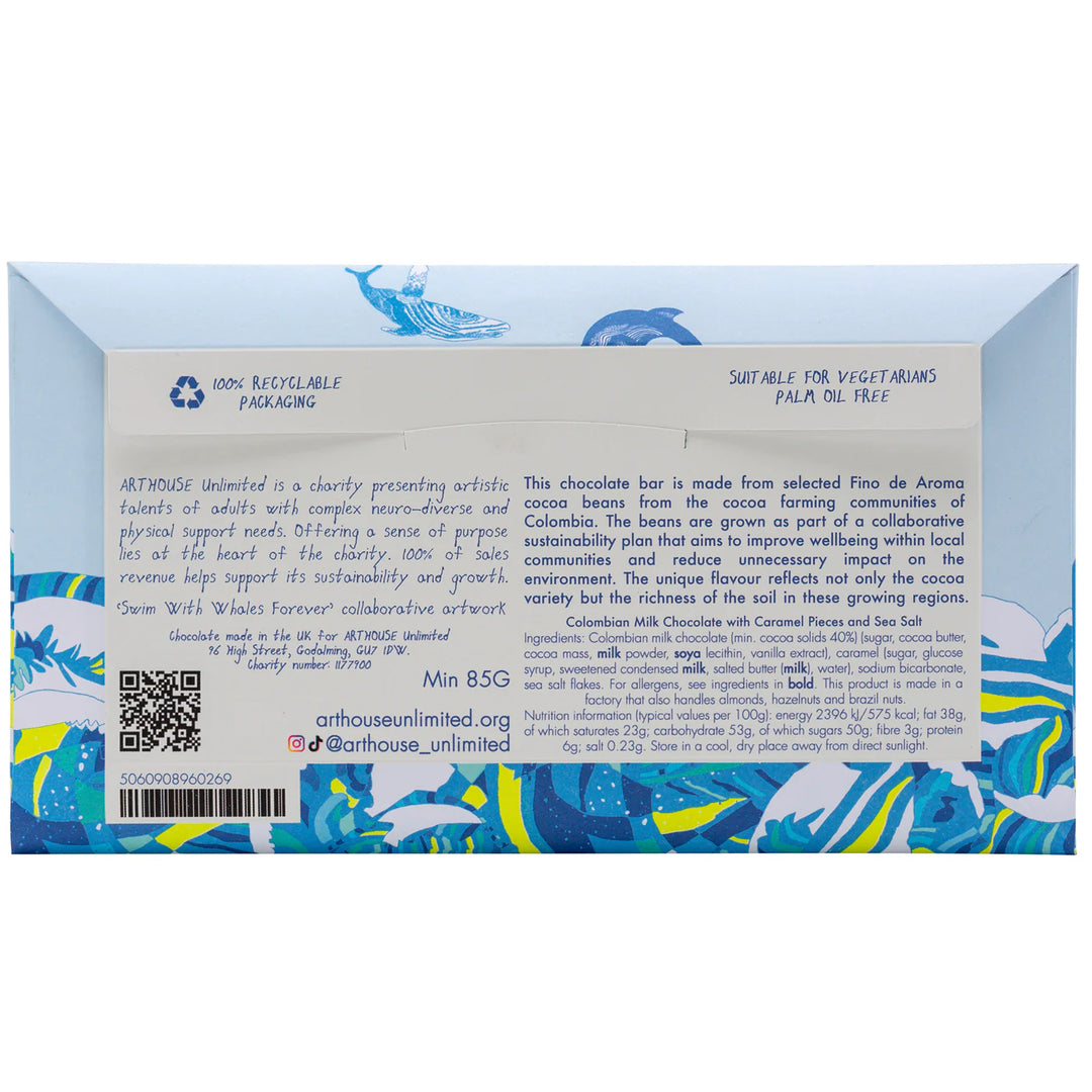 Milk Choc w/ Caramel &amp; Sea Salt Chocolate Bar - ARTHOUSE UNLIMITED