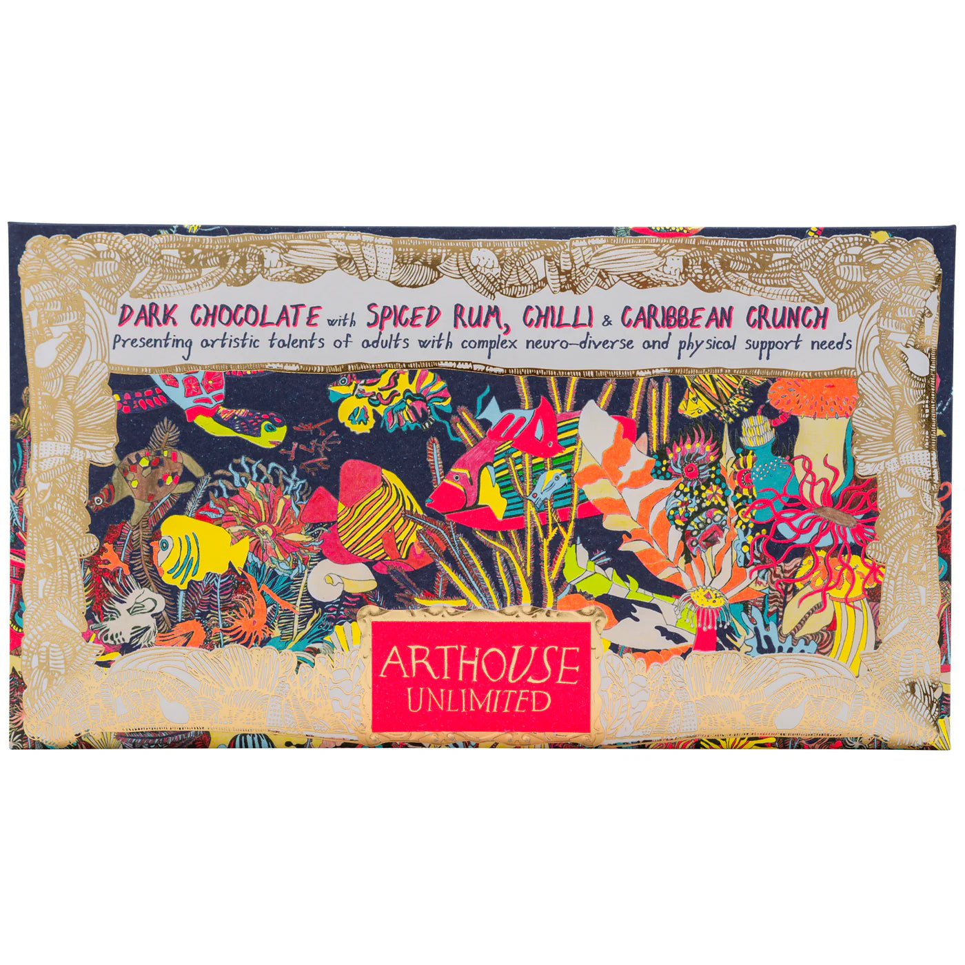 Dark Choc Spice Rum, Chilli & Caribbean Crunch Chocolate Bar - ARTHOUSE UNLIMITED