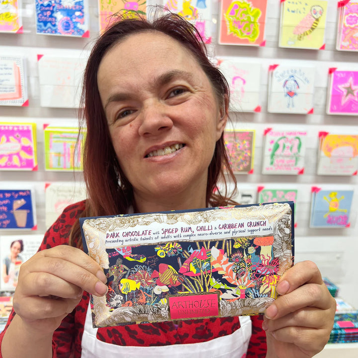 Dark Choc Spice Rum, Chilli &amp; Caribbean Crunch Chocolate Bar - ARTHOUSE UNLIMITED