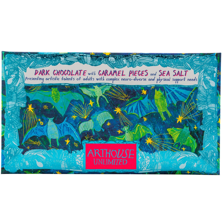 Dark Chocolate with Caramel Pieces &amp; Sea Salt Bar - ARTHOUSE UNLIMITED