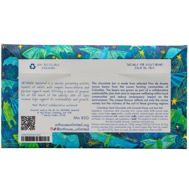 Dark Chocolate with Caramel Pieces &amp; Sea Salt Bar - ARTHOUSE UNLIMITED