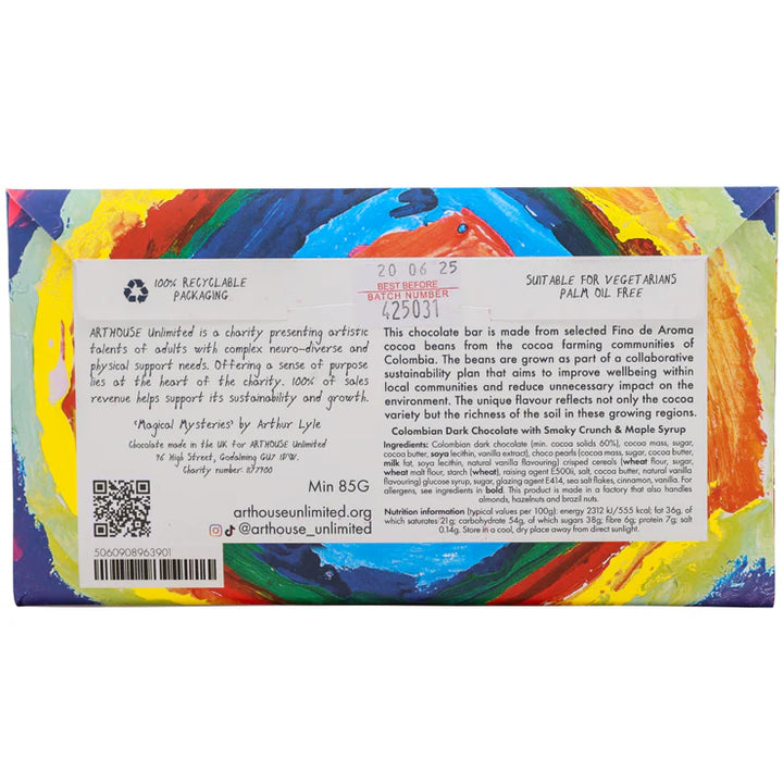 Dark Chocolate w/ Malt Crunch &amp; Sea Salt Chocolate Bar - ARTHOUSE UNLIMITED