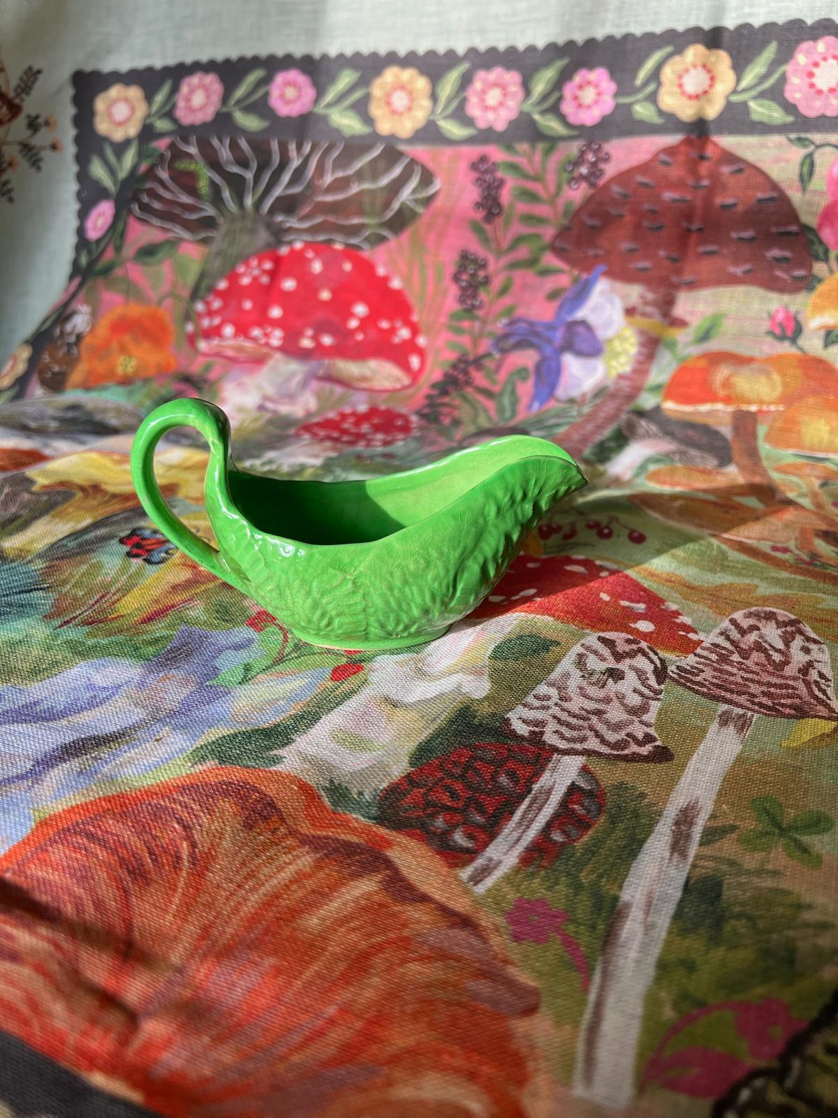 Carlton Ware green leaf-shaped Gravy Boat