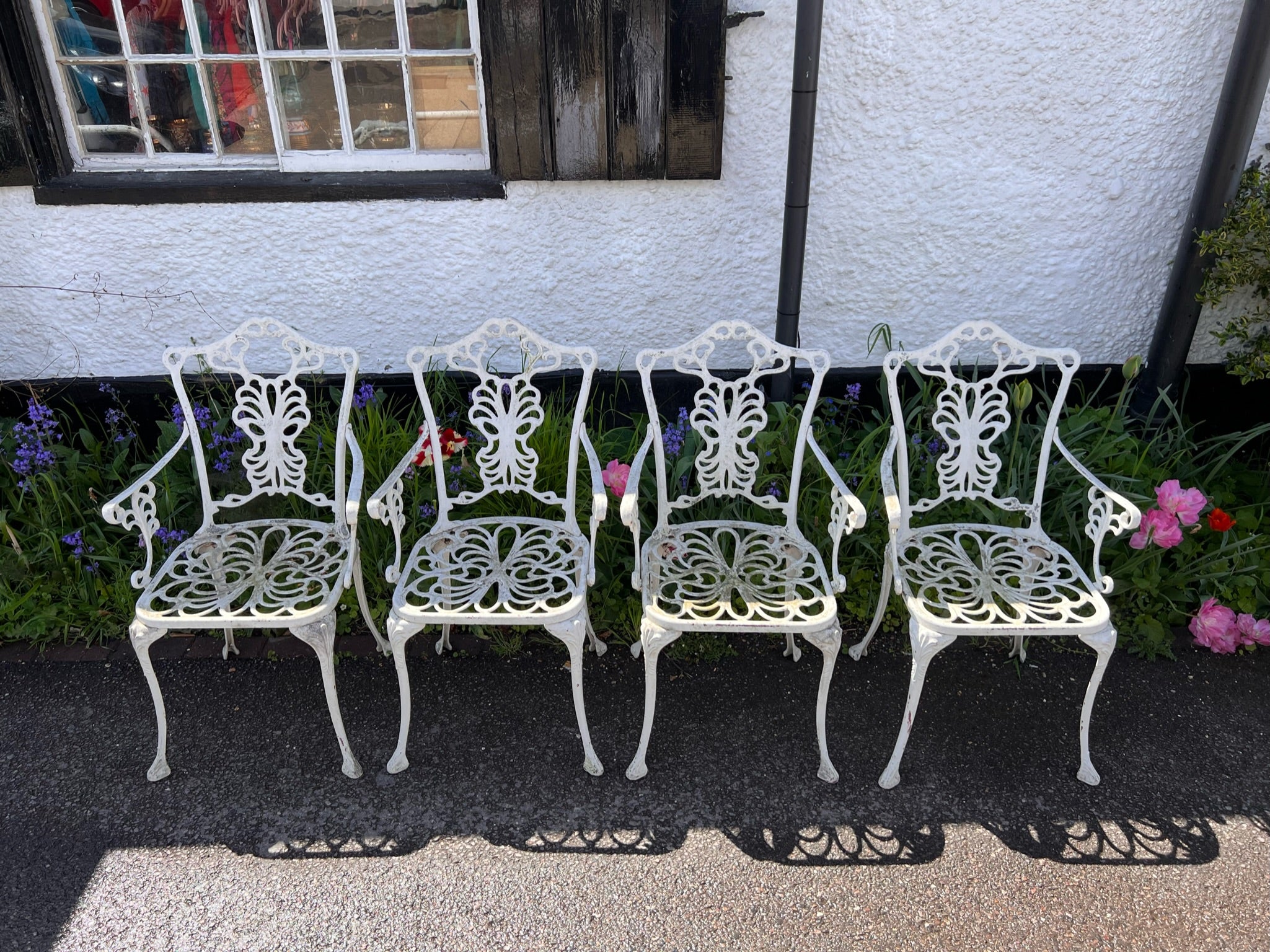 Cast Aluminium Garden Table & Chairs - 5 Pieces