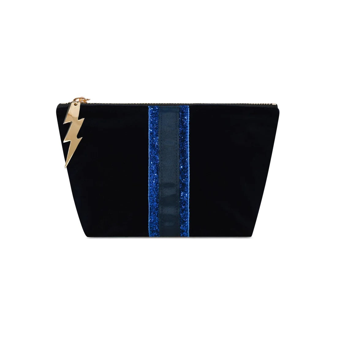 Navy Velvet Wash Bag