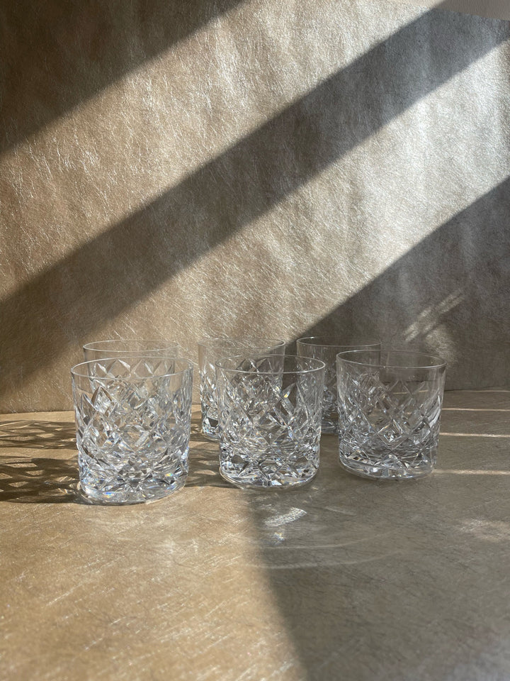 Antique Old Fashioned Whiskey Tumblers Set of Six
