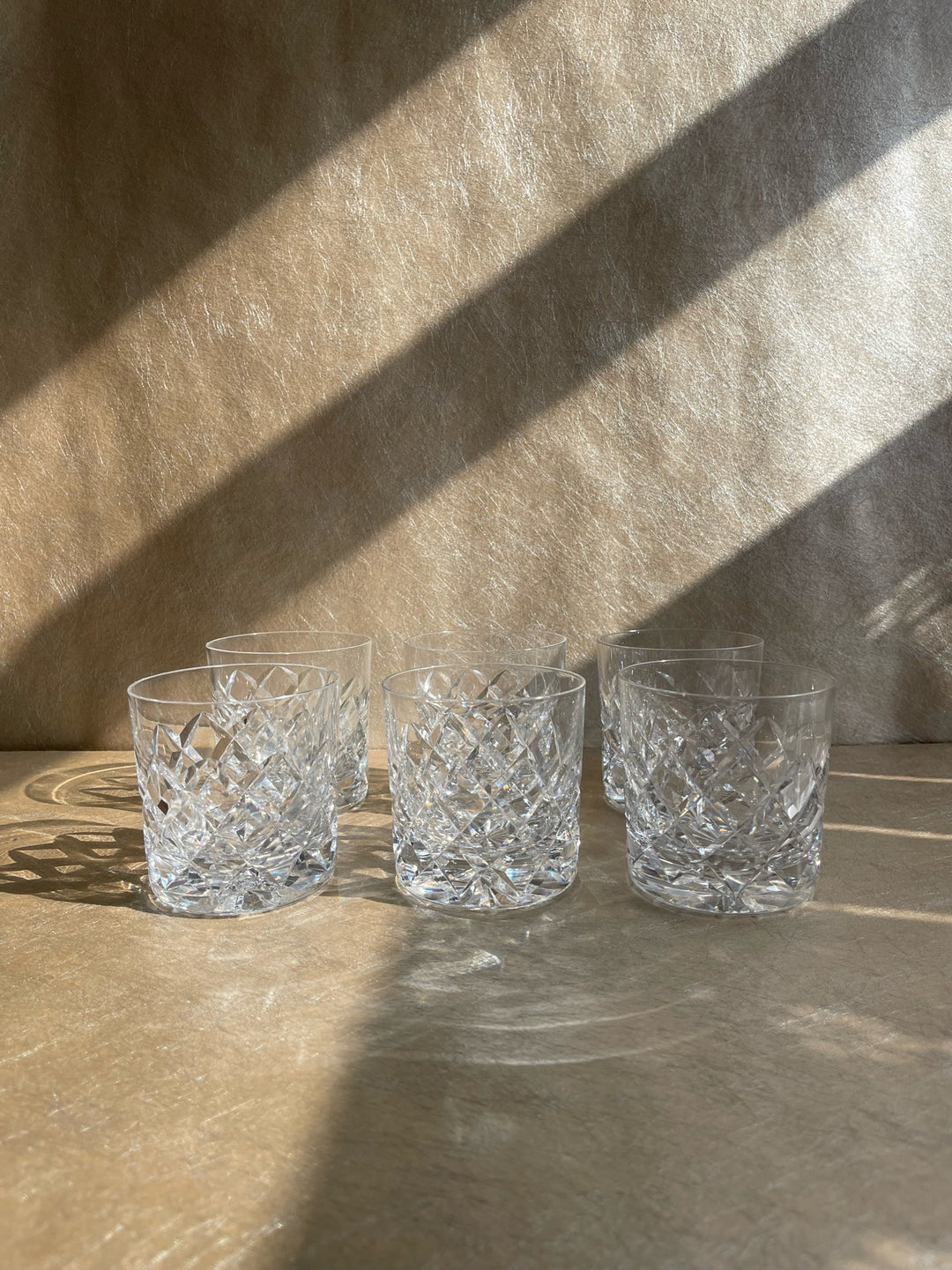 Antique Old Fashioned Whiskey Tumblers Set of Six