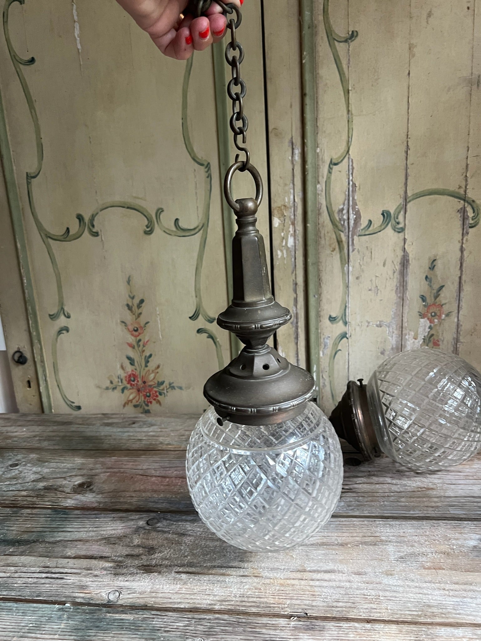 A pair of Edwardian Hanging Globes