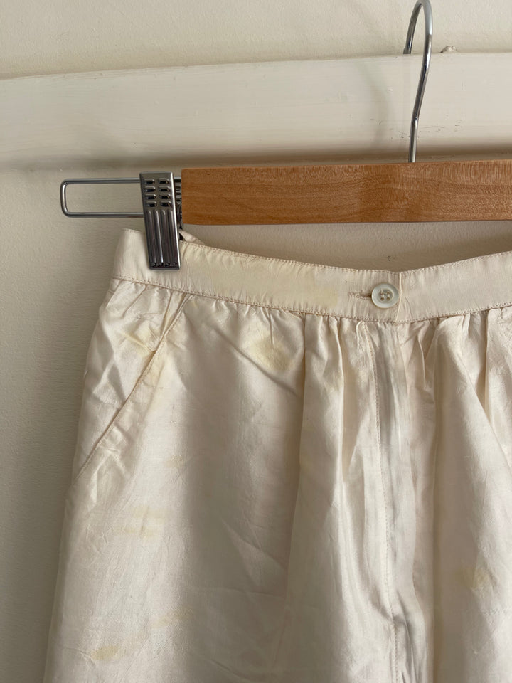 Vintage Off-White Silk Trousers by Ted Lapidus Paris