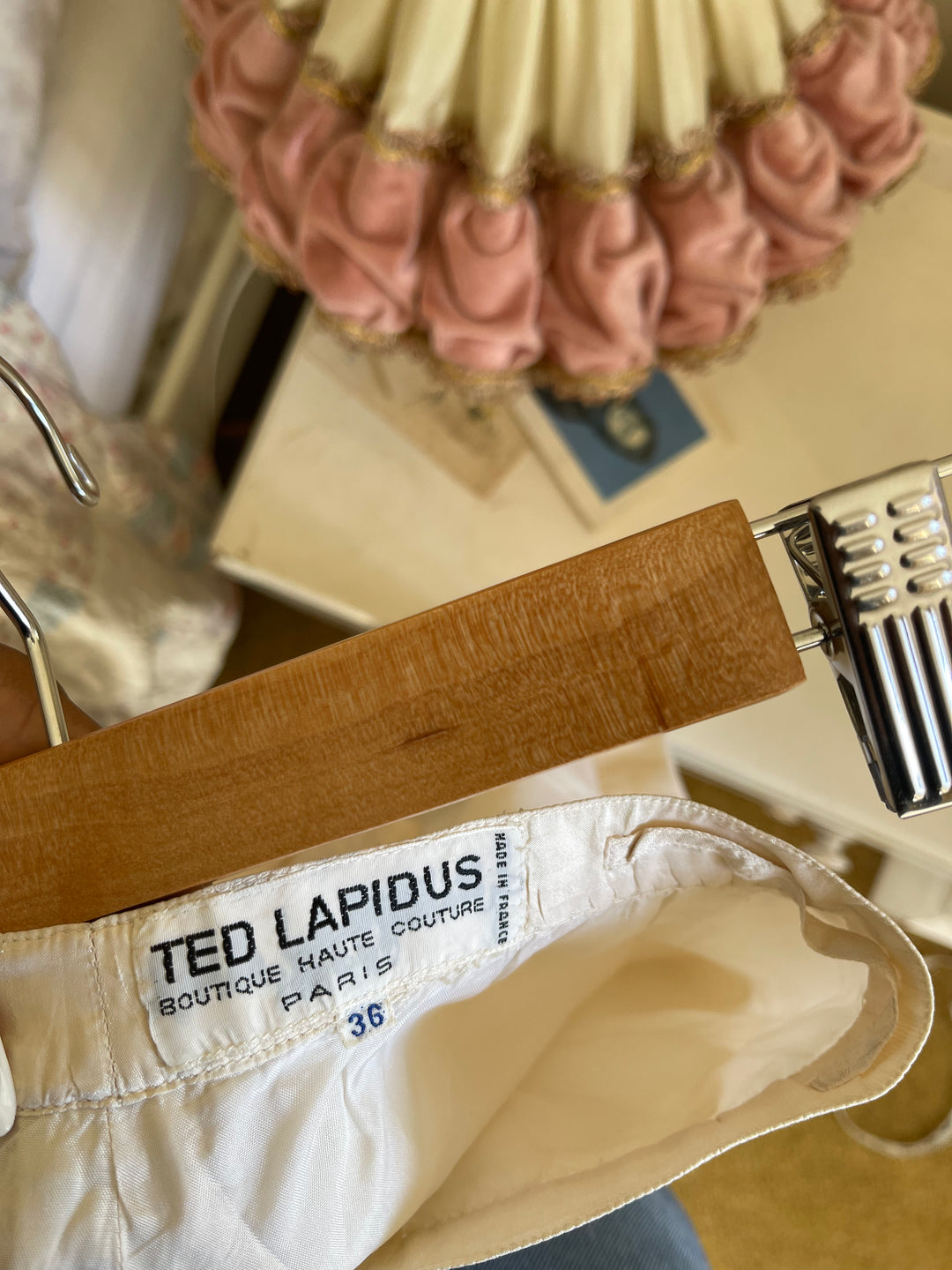 Vintage Off-White Silk Trousers by Ted Lapidus Paris