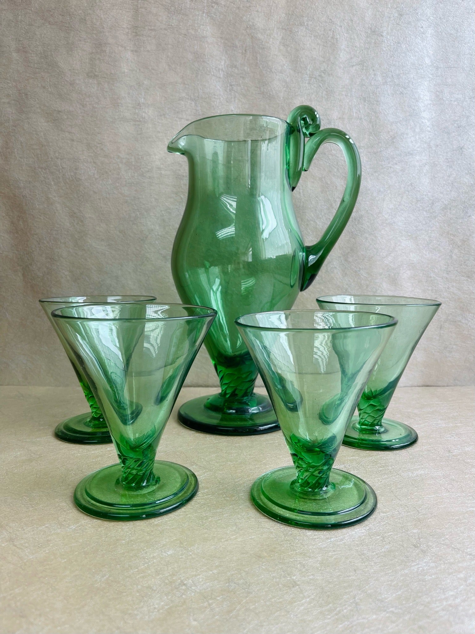 Ekenäs Green Glass Glass & Jug Set