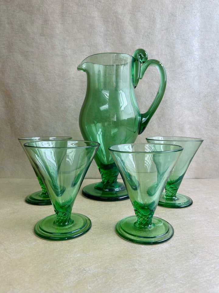 Ekenäs Green Glass Glass &amp; Jug Set