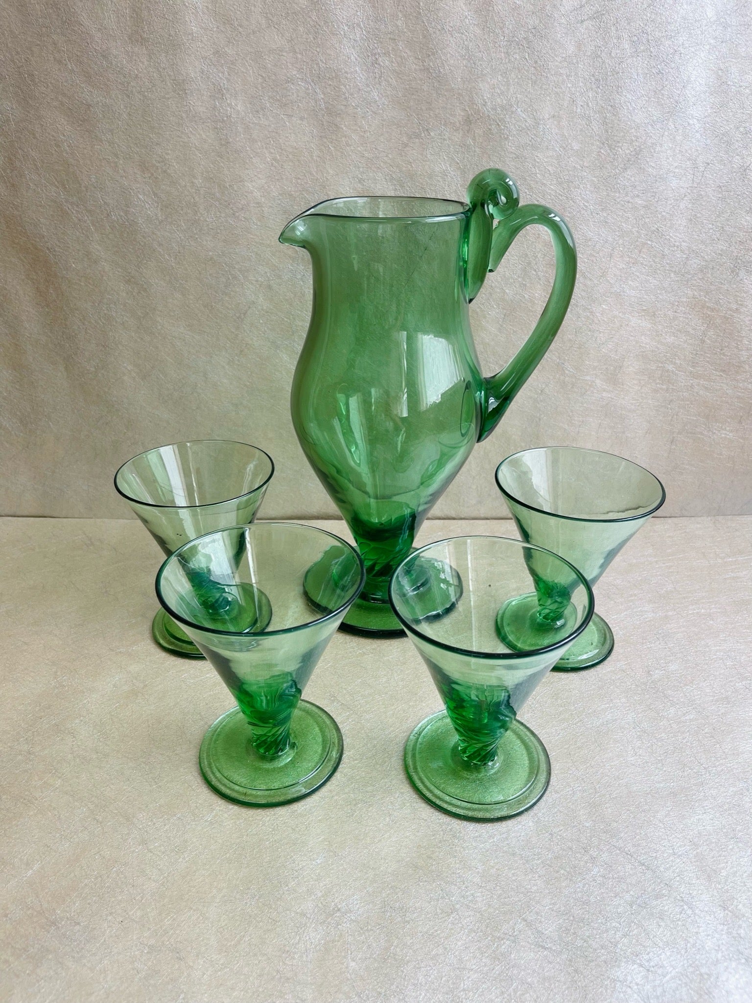 Ekenäs Green Glass Glass & Jug Set