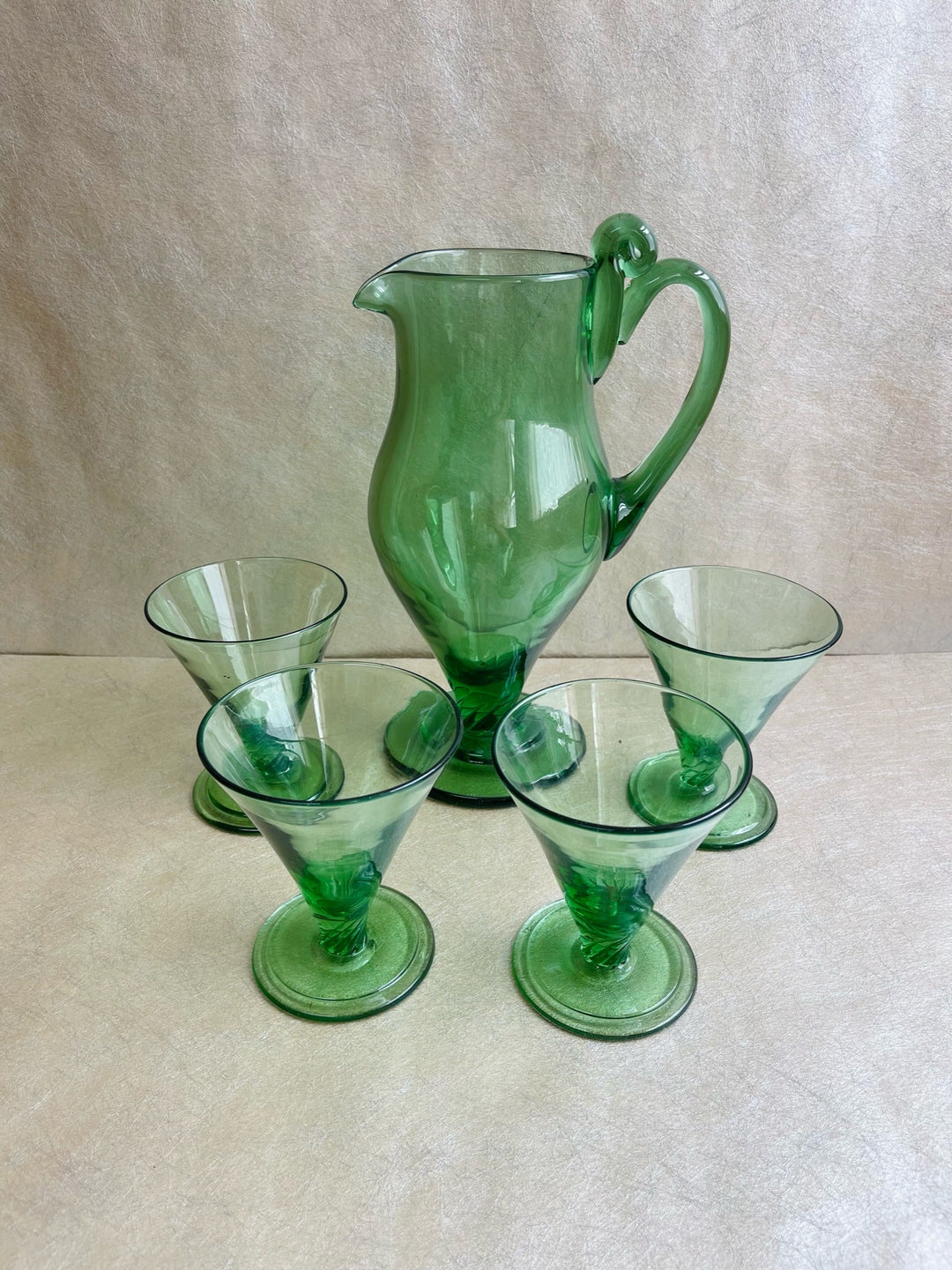 Ekenäs Green Glass Glass &amp; Jug Set