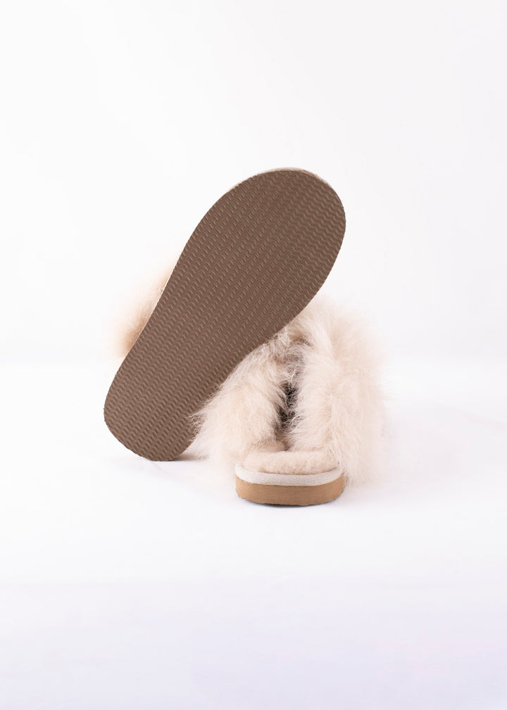 Evelina Sheepskin Slip On Slippers - Honey