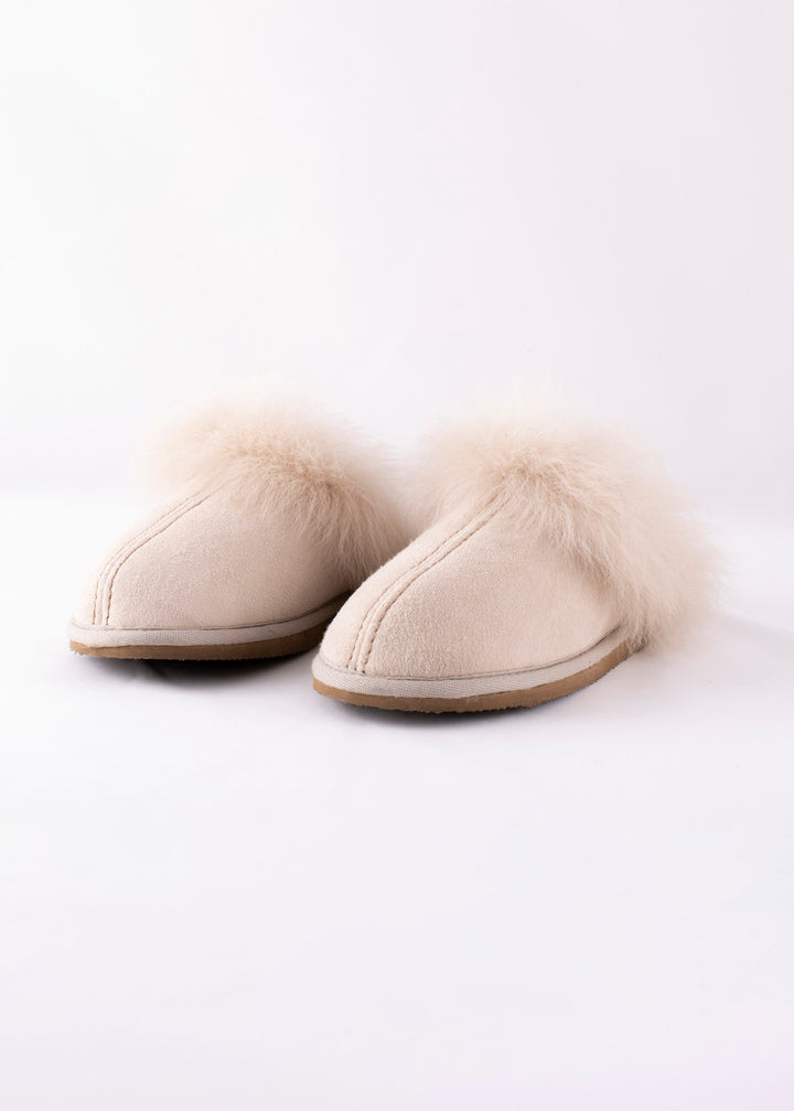 Evelina Sheepskin Slip On Slippers - Honey