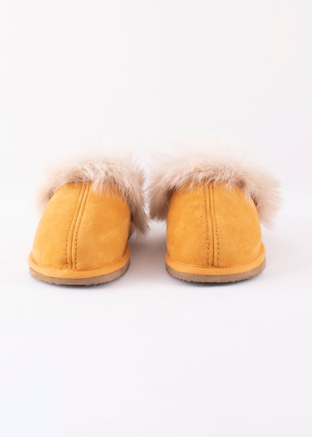 Evelina Sheepskin Slip On Slippers - Mustard