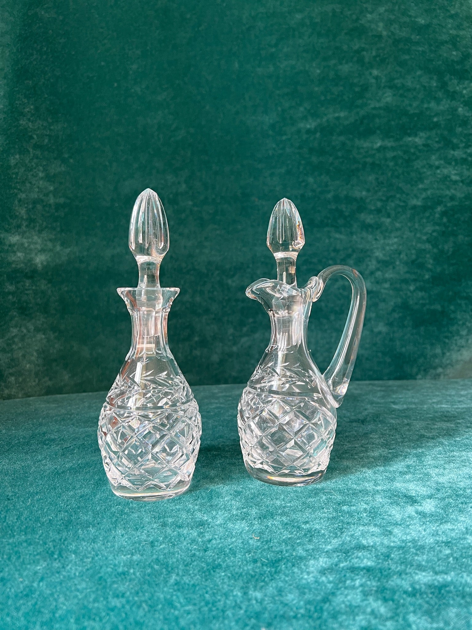 Vintage Waterford Crystal Cruet Oil & Vinegar Set