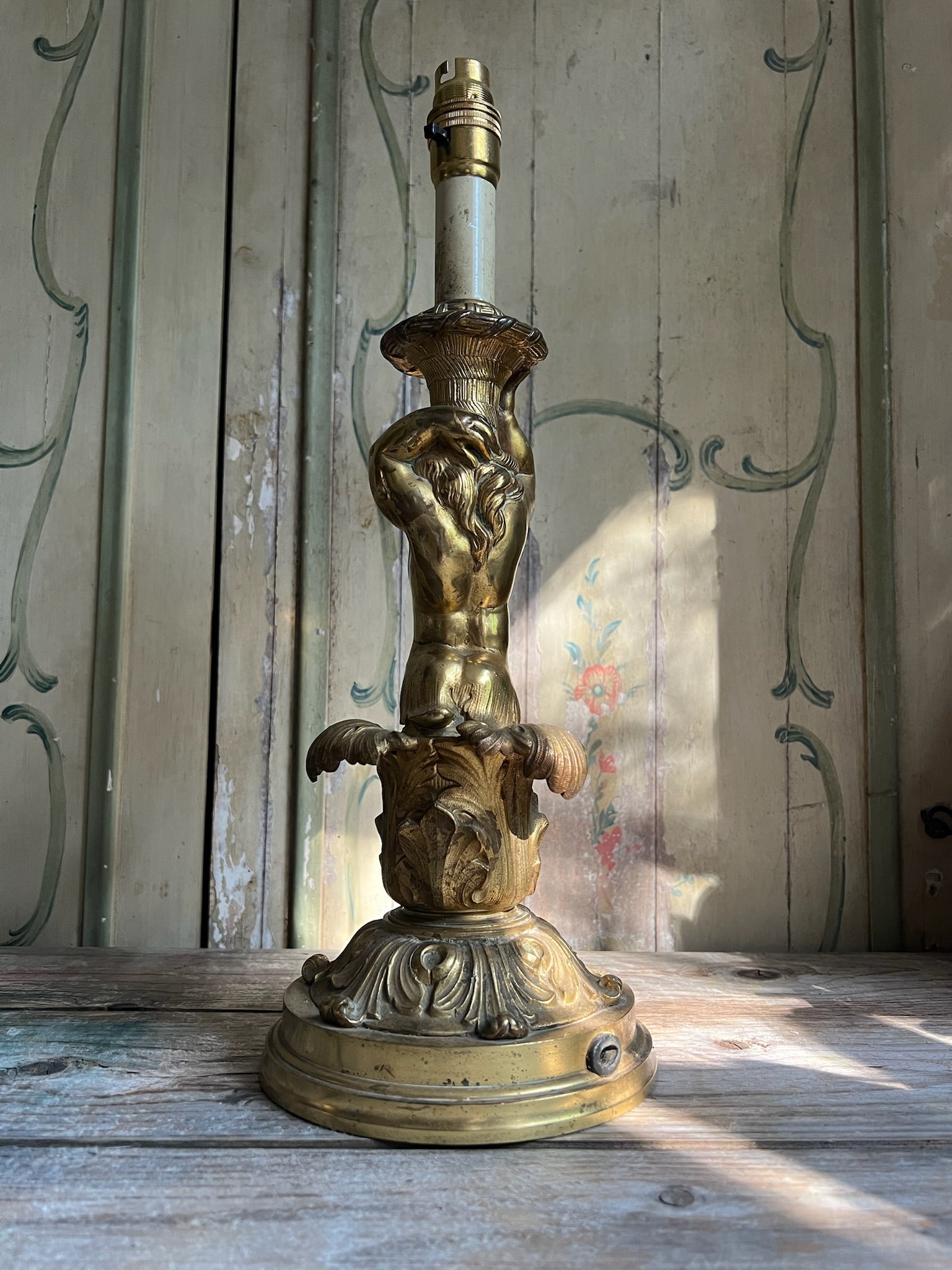 Solid Brass Cherub Lamp Base