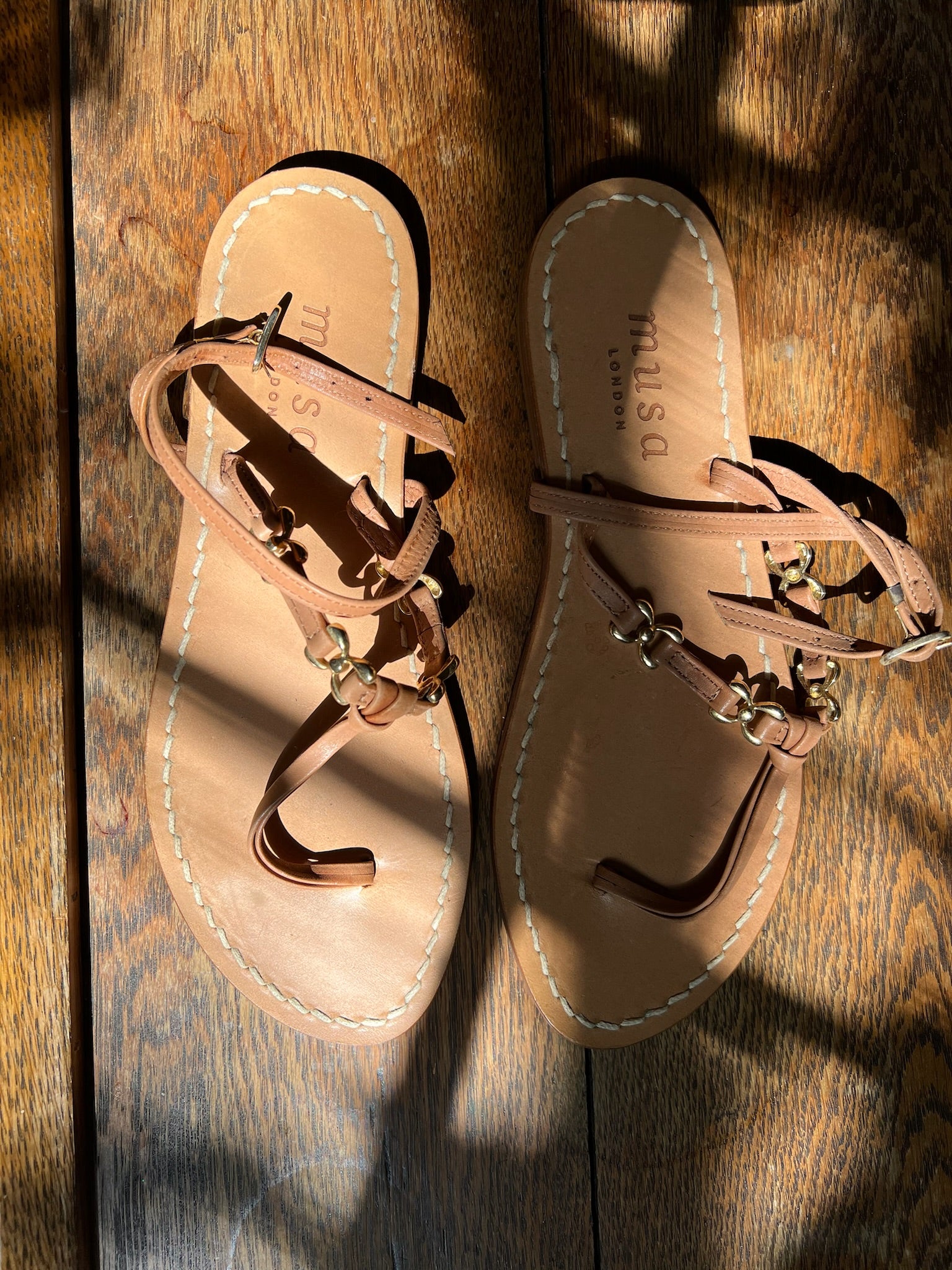 Tan Ankle Strapped Leather Musa Sandals