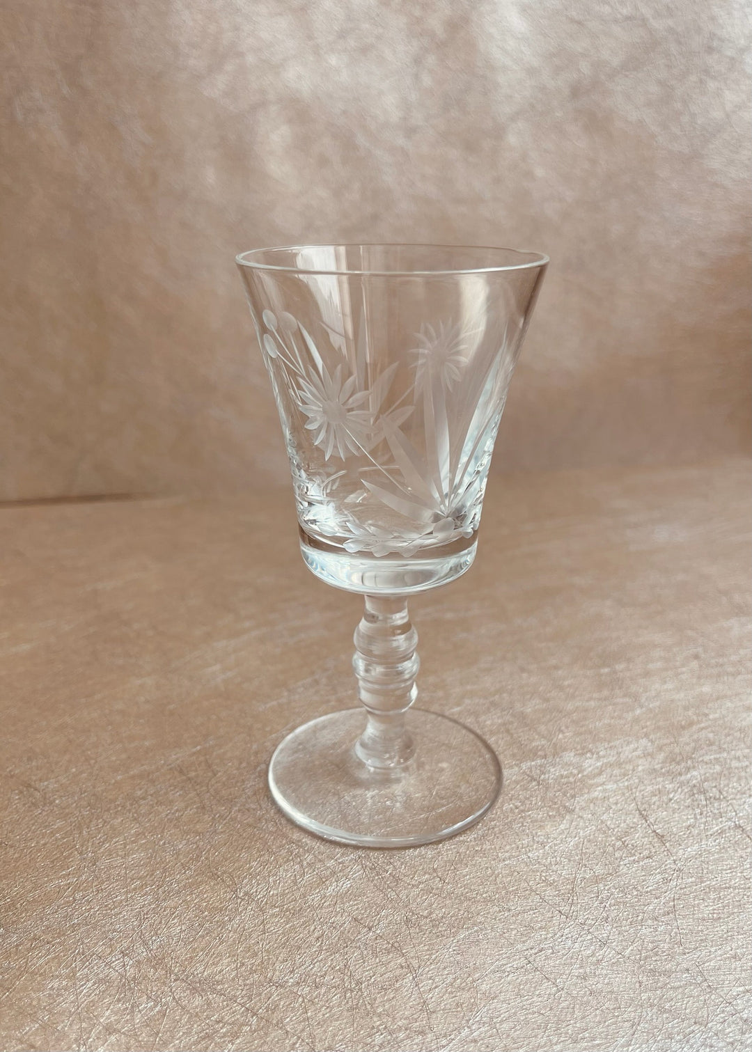Floral Cut Crystal Liqueur Glasses