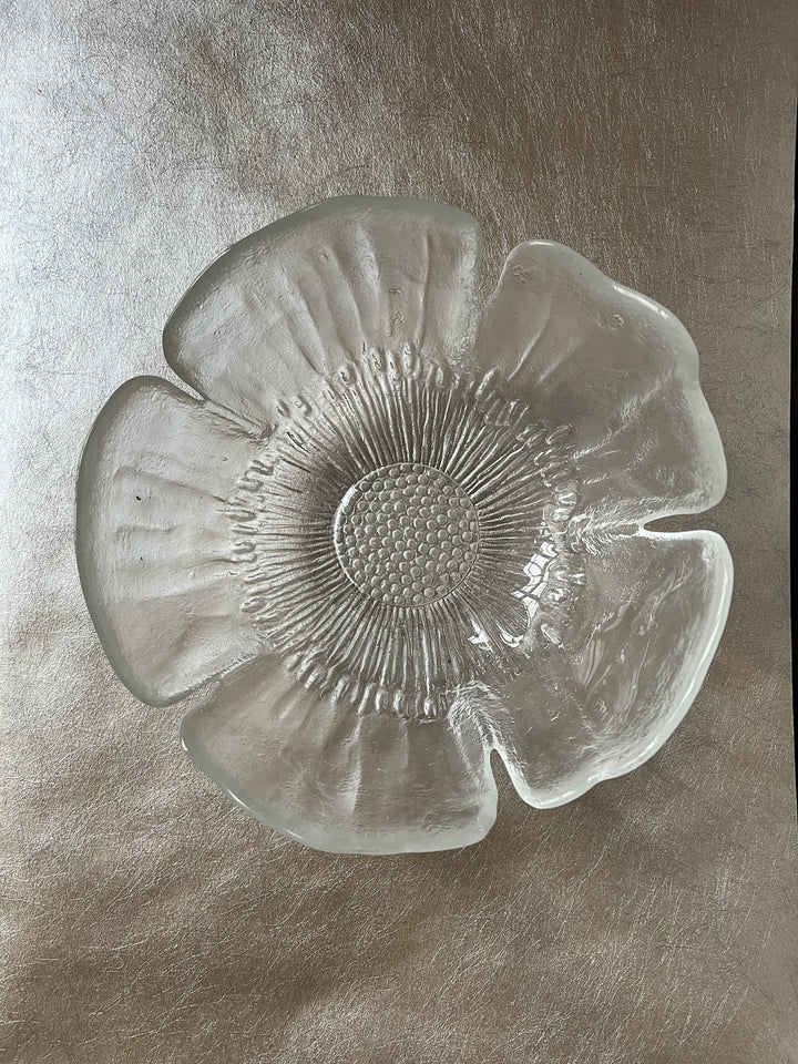 Floral Glass Serving Bowl
