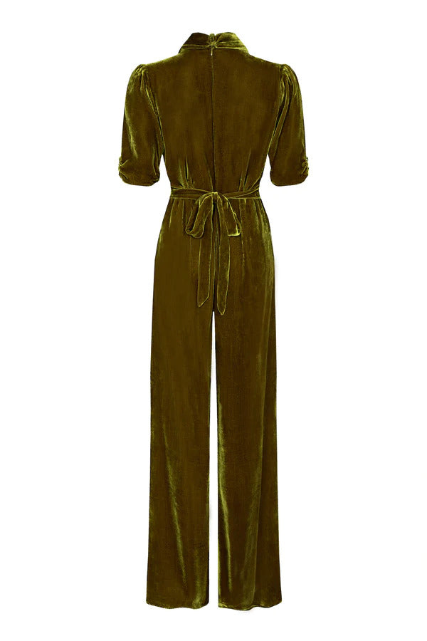 Sable Jumpsuit Silk Velvet - Gold