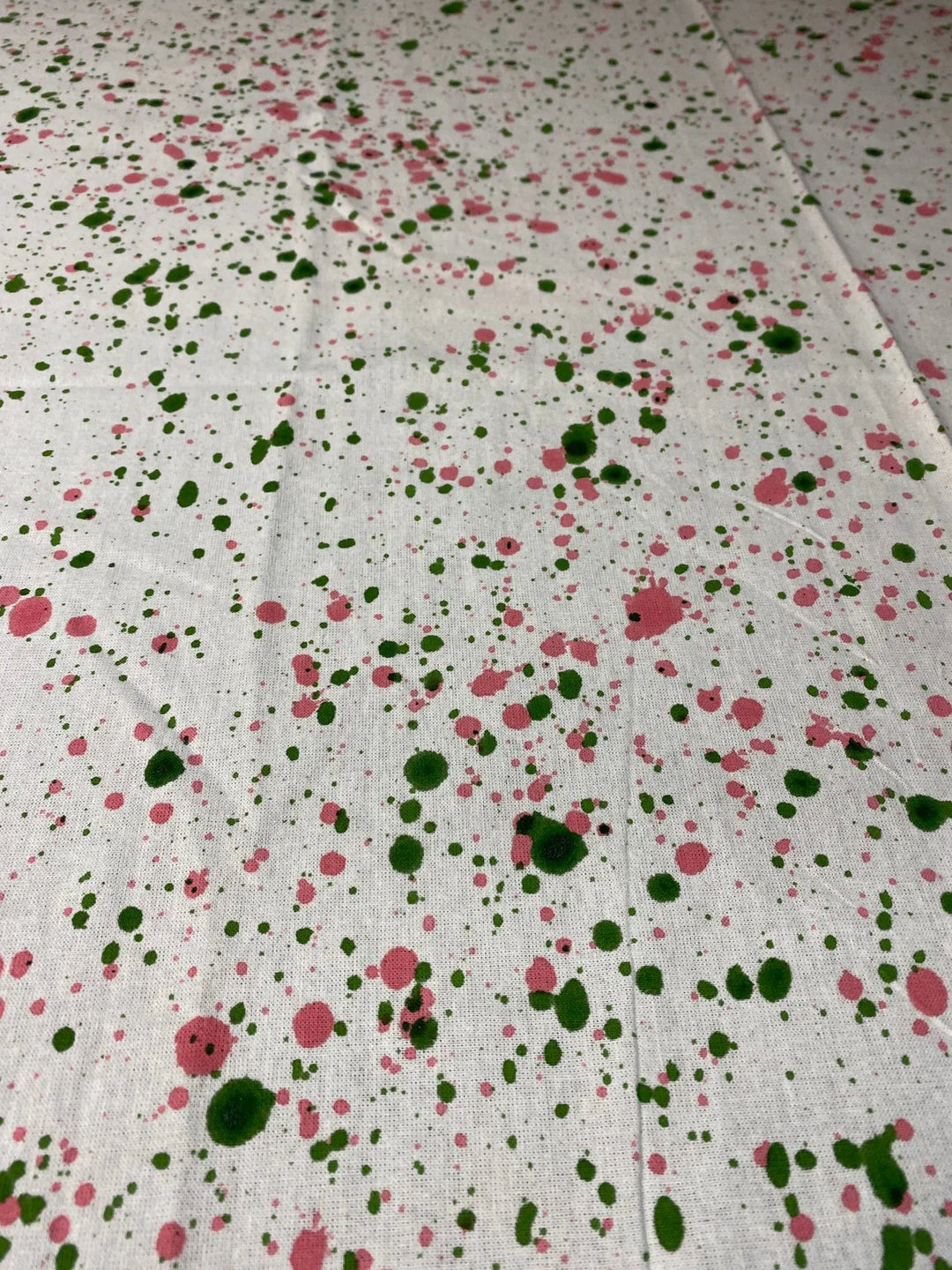 Green &amp; Pink Splatter Indian Block Print Tablecloth
