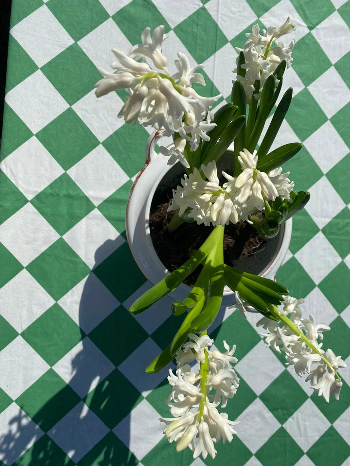 Green Harlequin Indian Block Print Tablecloth
